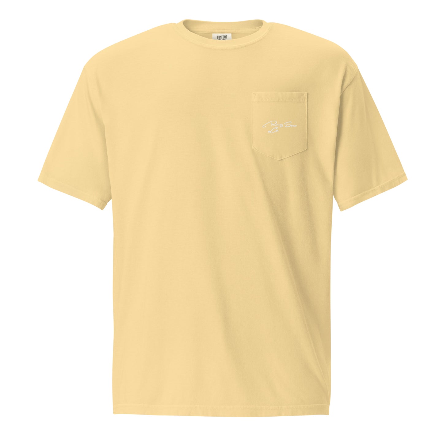 “Cursive” Rowdy Spur pocket t-shirt