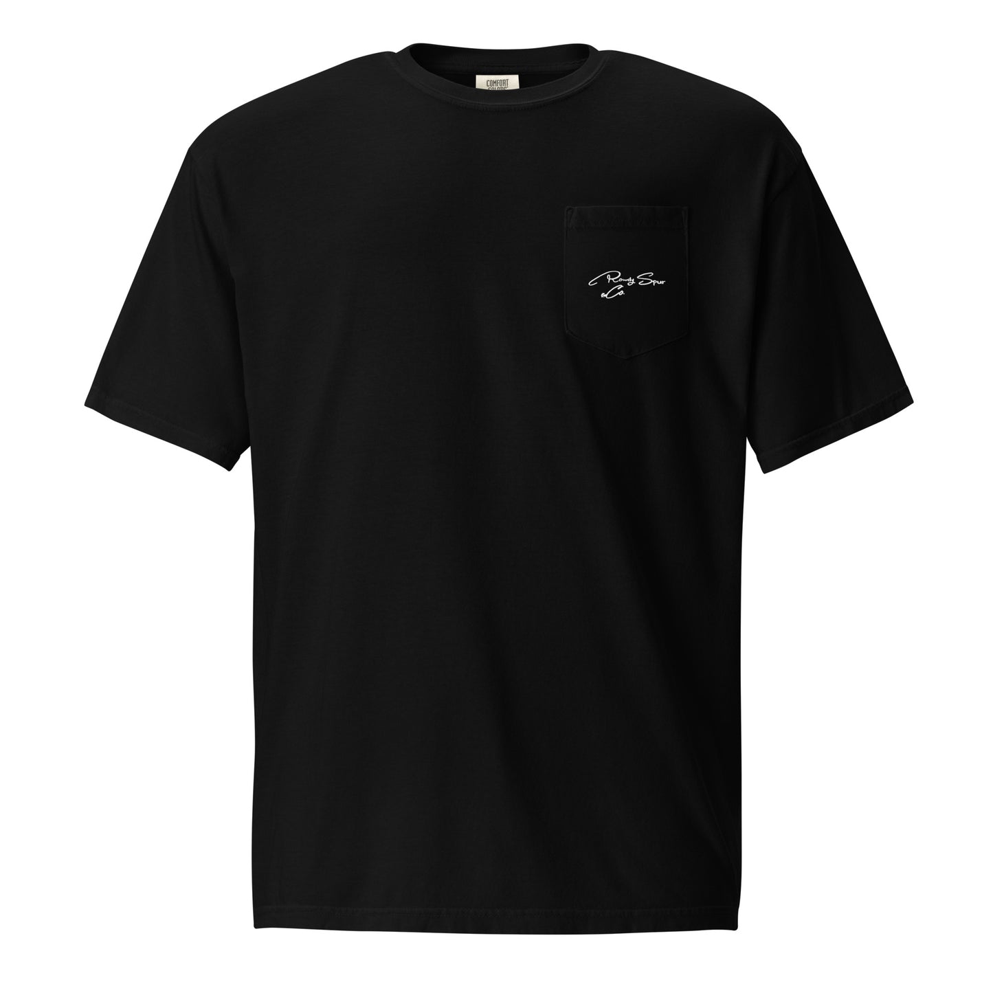 “Cursive” Rowdy Spur pocket t-shirt