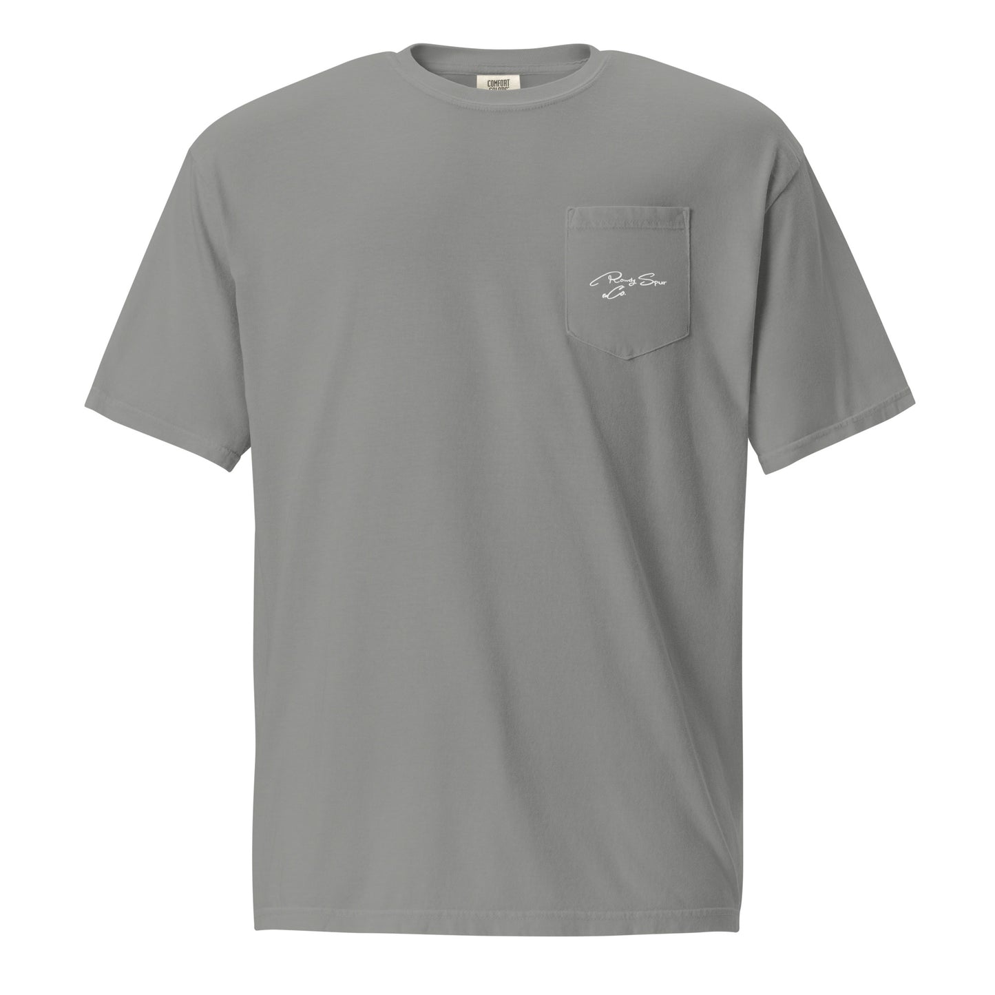 “Cursive” Rowdy Spur pocket t-shirt